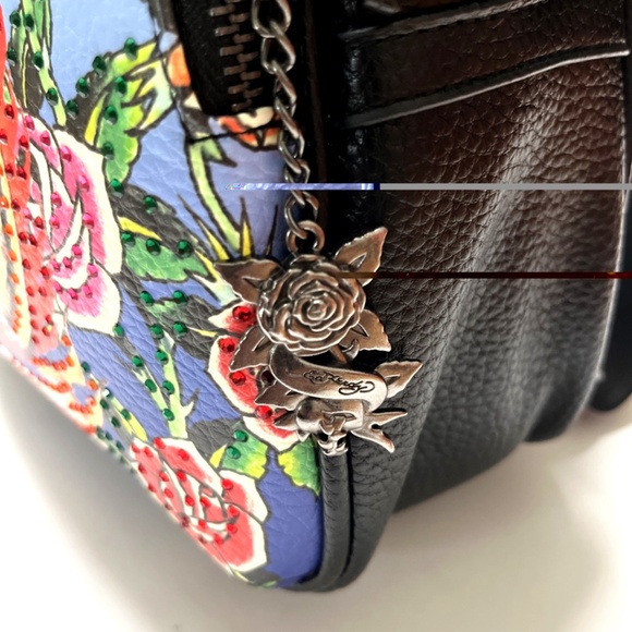 Ed Hardy Dead or Alive Mini Backpack Skull Horse Rhinestone Tattoo Bag NWT main image 8